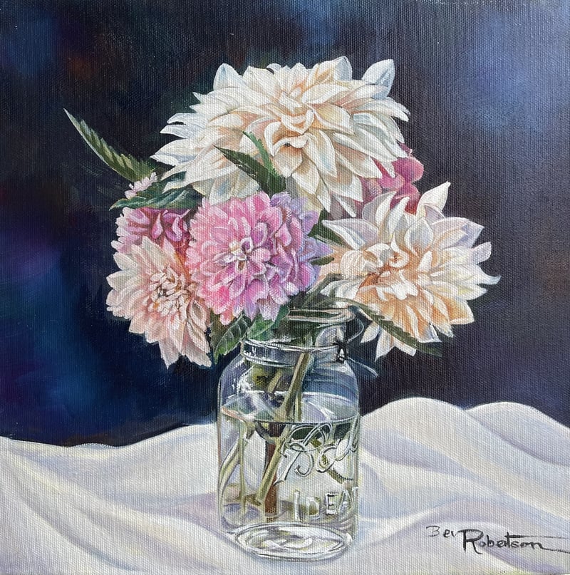 Dahlias in A Jar