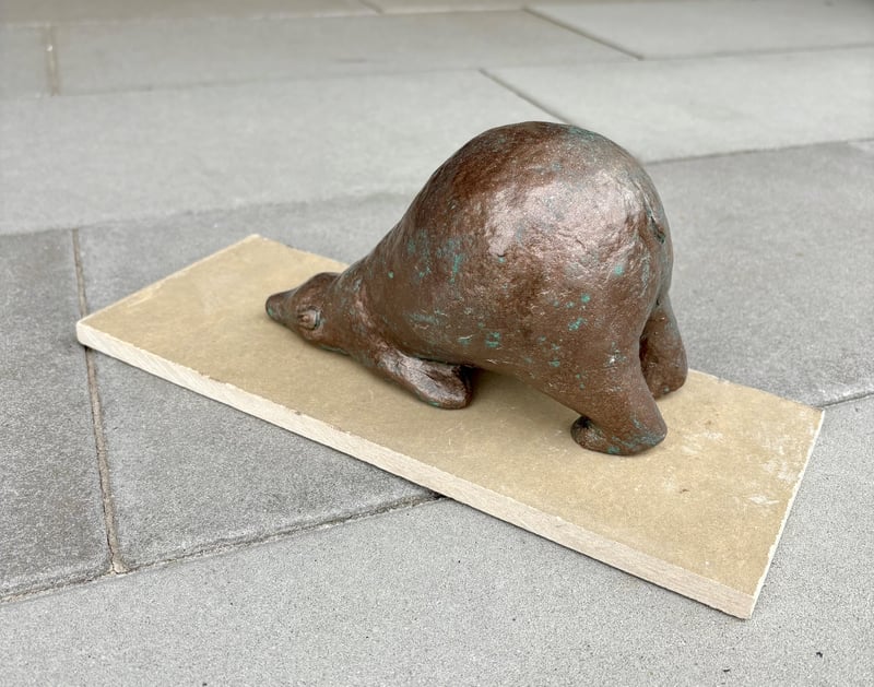 Downward Dog (on stone slab)
