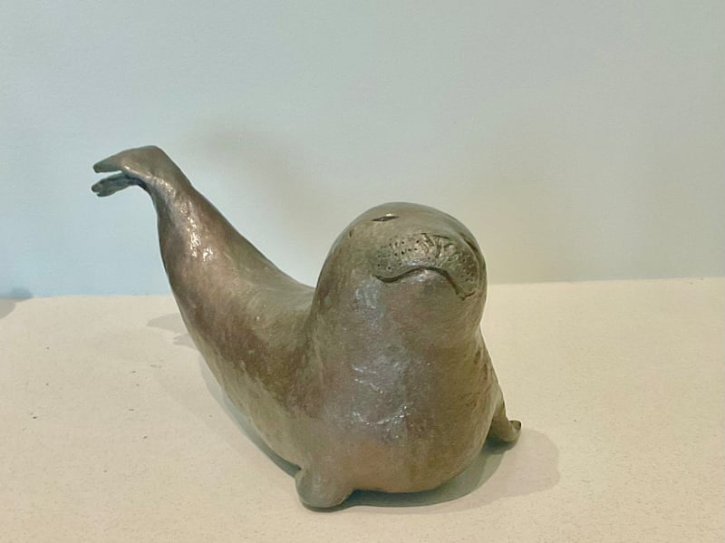 Small Seal with Driftwood Base