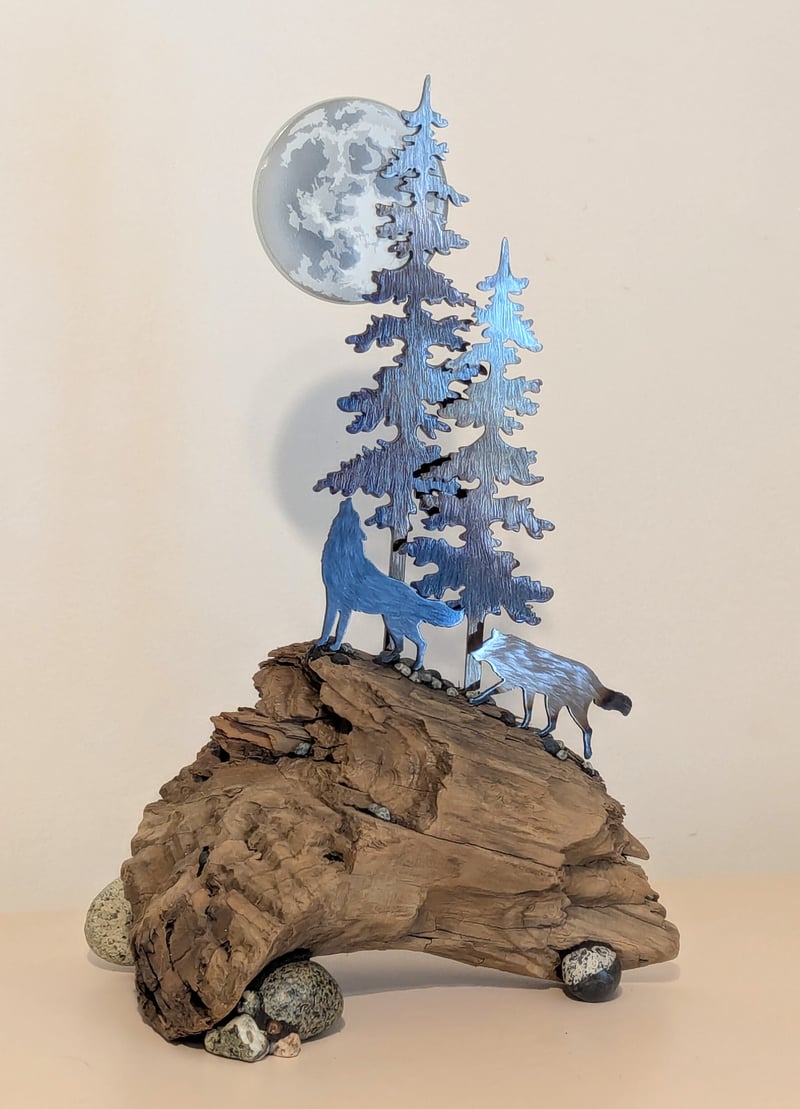 Wolves Howling at Moon