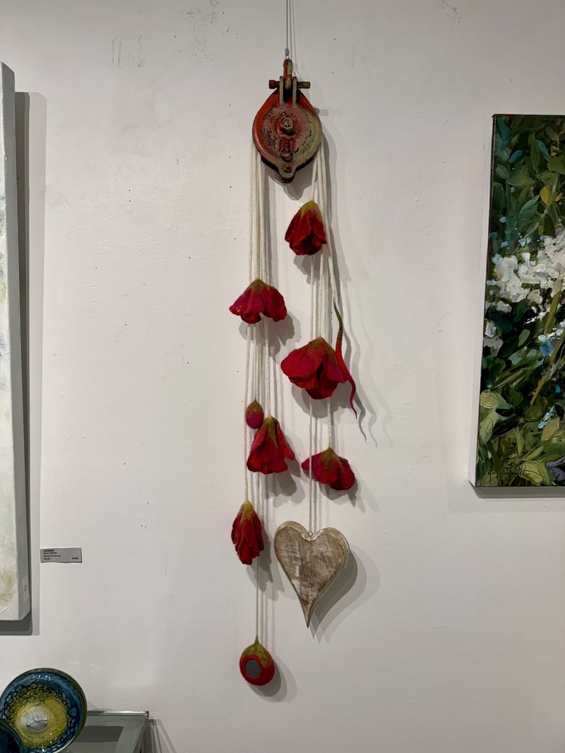 Heavy Metal Pulley with Hearts and Flowers