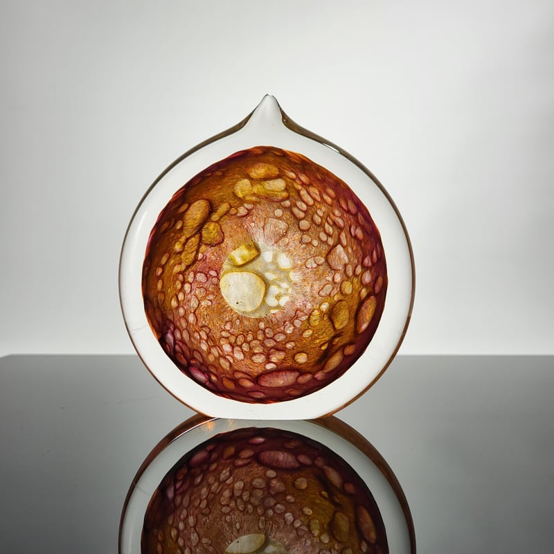 Flecked Stone - cranberry and gold