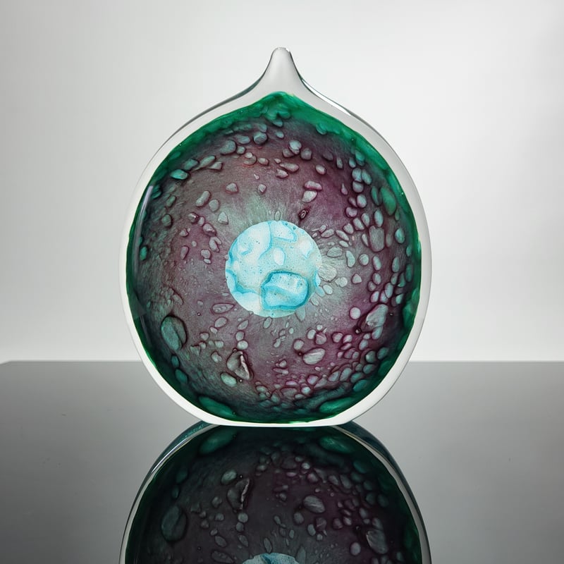 Flecked Stone - green and cranberry