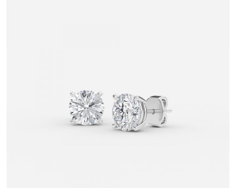 Round Brilliant Lab Diamond Stud Earrings