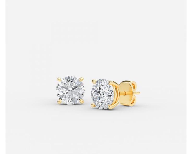 Round Brilliant Lab Diamond Stud Earrings