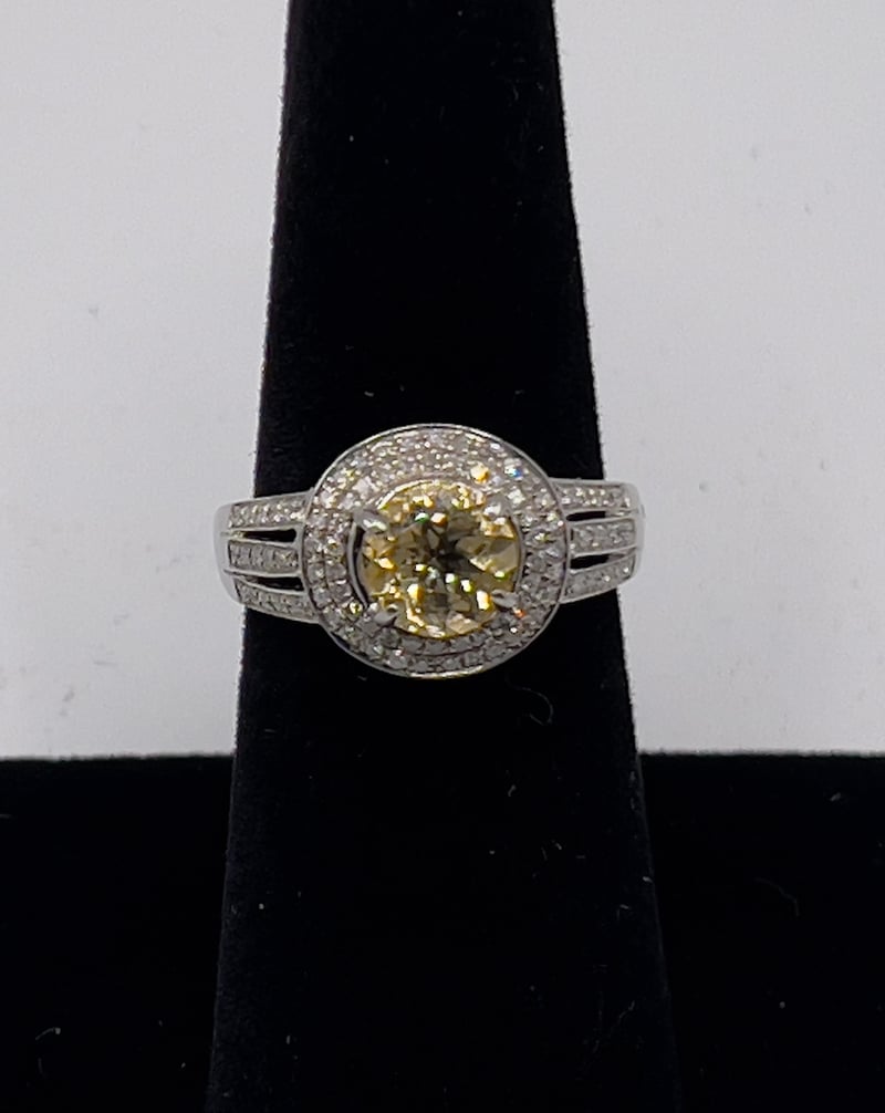 Heliodore and Diamond ring