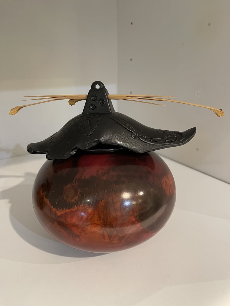 Small Red Vase with Top