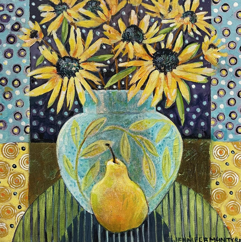 Pear and Black Eyed Susans